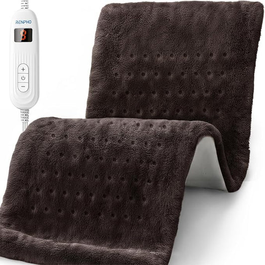 RENPHO Heating pad for Back, Neck, 12"x24" Brown