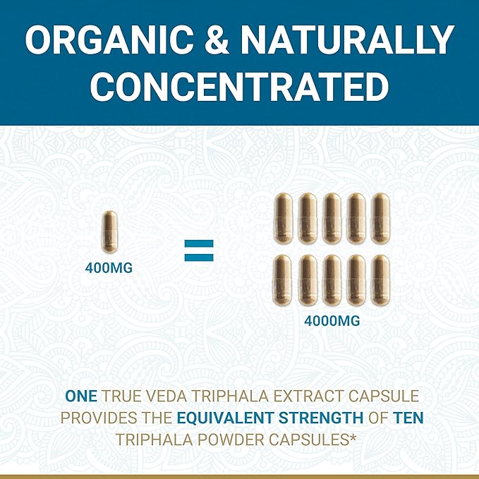 Triphala Capsules – USDA Organic Certified 100% Natural 60 Caps