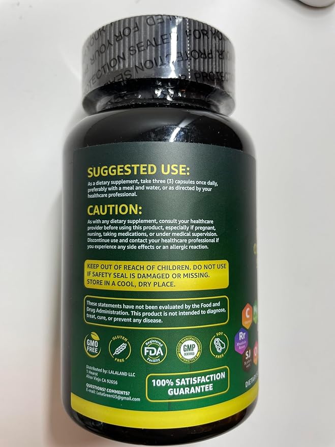 Organic Hawthorn Berry Capsules 2000mg with 2500mg Rhodiola 4000mg Olive 1000mg Shiitake 1000mg Reishi 1000mg Quercetin 150mg (240 (240 Count)