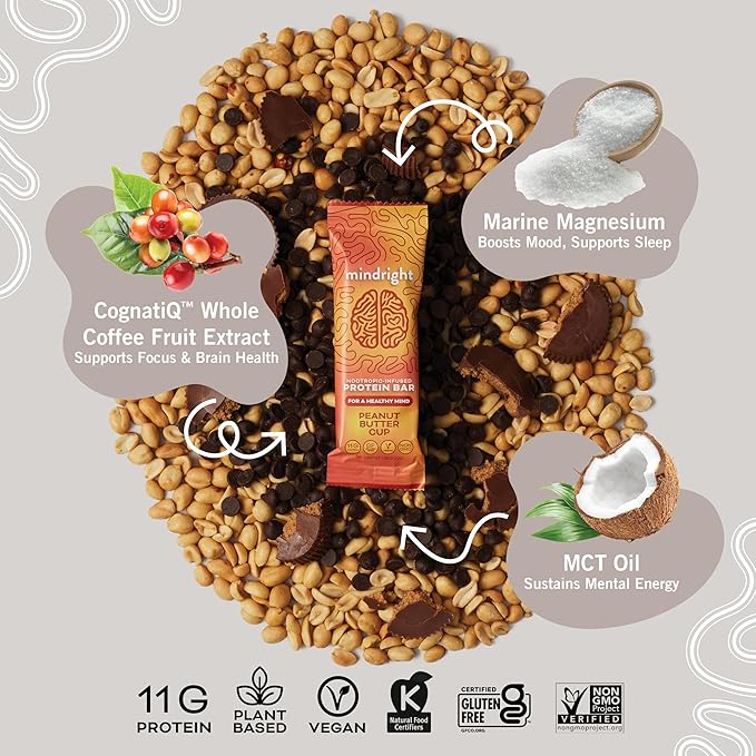 Mindright Superfood Vegan Protein Bar 12 (Peanut