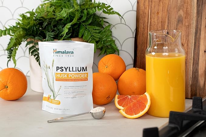 Himalaya Orange Psyllium Husk Powder, Daily Easy-to-Mix,12 oz (340 g)