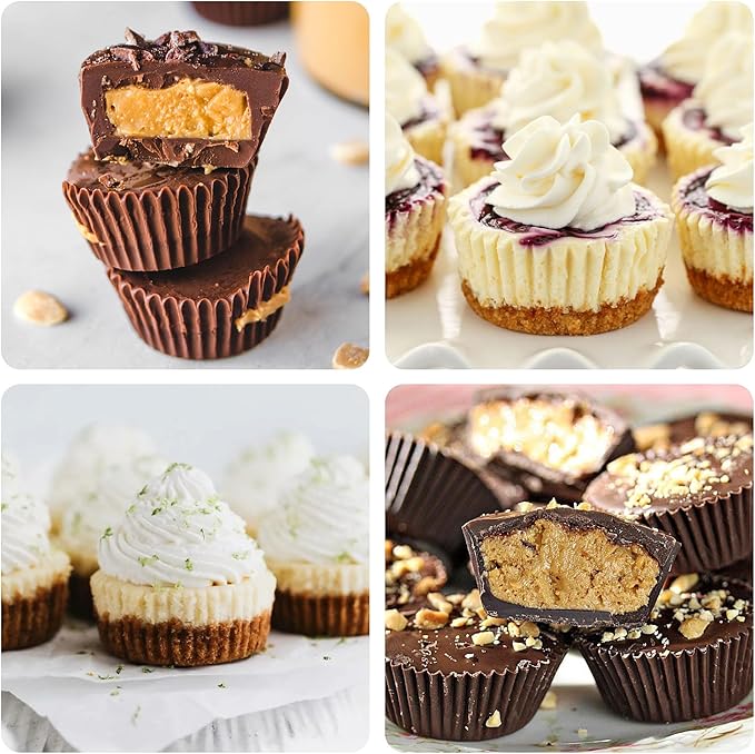 Silicone Peanut Butter Cup Molds 12 Cups Chocolate Candy Mold Mini Tart Pan for Keto Fat Bombs, Reese, Jello, Brownies, Cordial 2Pack Black