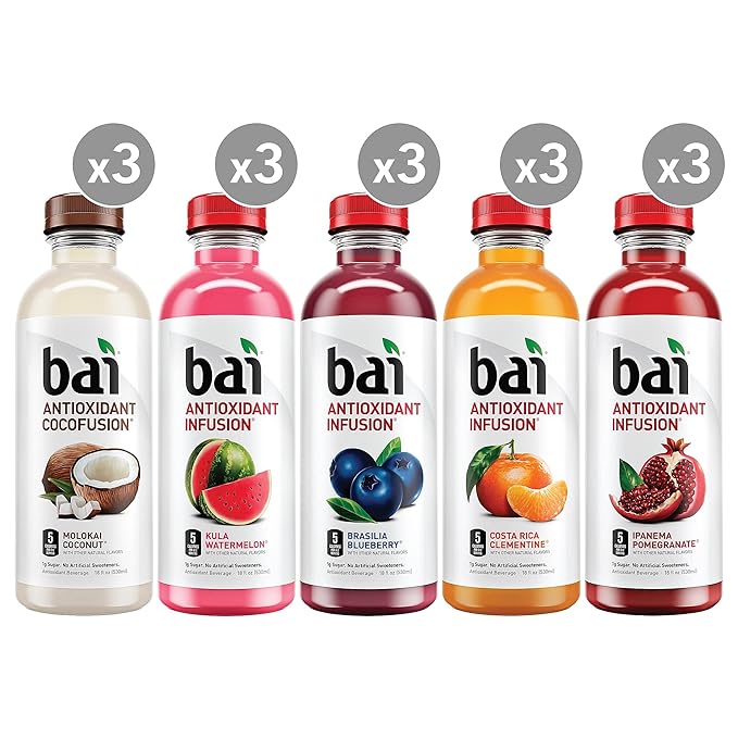 Bai Water Sunset Variety Pack, 18 fl oz, 15 Count (220-00656)