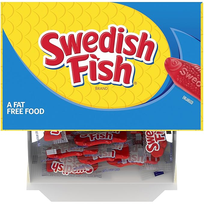 Swedish Fish 43146 Grab-and-Go Candy Snacks in Reception Box, 240-Pieces/Box