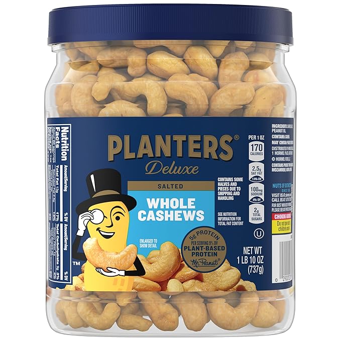 PLANTERS Fancy Whole Cashews with Sea 26 Ounces 1) Resealable