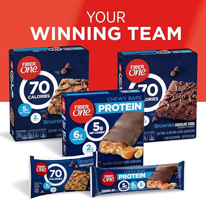 Fiber One 70 Calorie Brownies, Chocolate Fudge, Snack Bars, Value Pack, 12 Bars, 10.6 oz (Pack of 4)