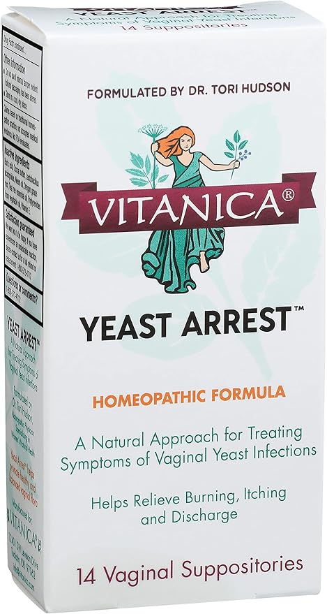 Vitanica Yeast Arrest, Homeopathic Vaginal Suppositories, 14)