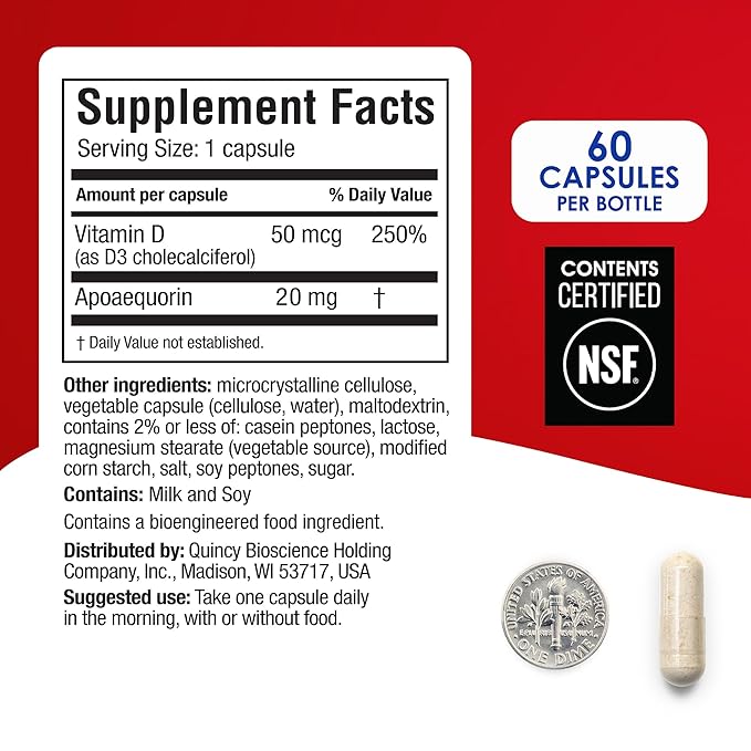 Prevagen Extra Strength 20mg, 60 Capsules |2 Pack| with Apoaequorin & Vitamin D with Attractive and Stackable Storage Box