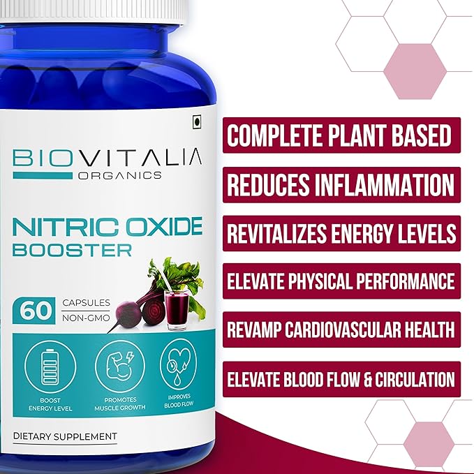 Nitric Oxide Capsule L-Arginine Supplement 60 Vegan