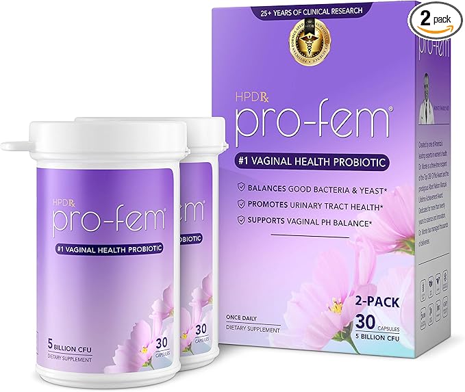 Pro-Fem #1 Vaginal Health Probiotic 7 Days 30 Capsules 2-Pack