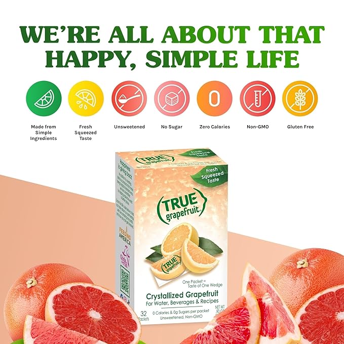 TRUE GRAPEFRUIT Water Enhancer/ Flavor Packets Made with Real Grapefruit, Bulk Pack | Zero Calorie Unsweetened |For Bottled Water & Recipes | 500 count (Pack of 1)