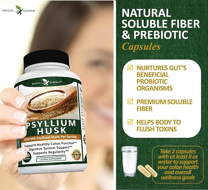 Psyllium Husk Capsules All Natural & 240 Caps