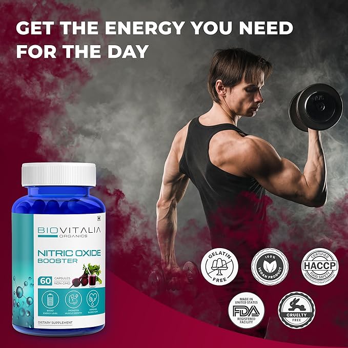 Nitric Oxide Capsule L-Arginine Supplement 60 Vegan