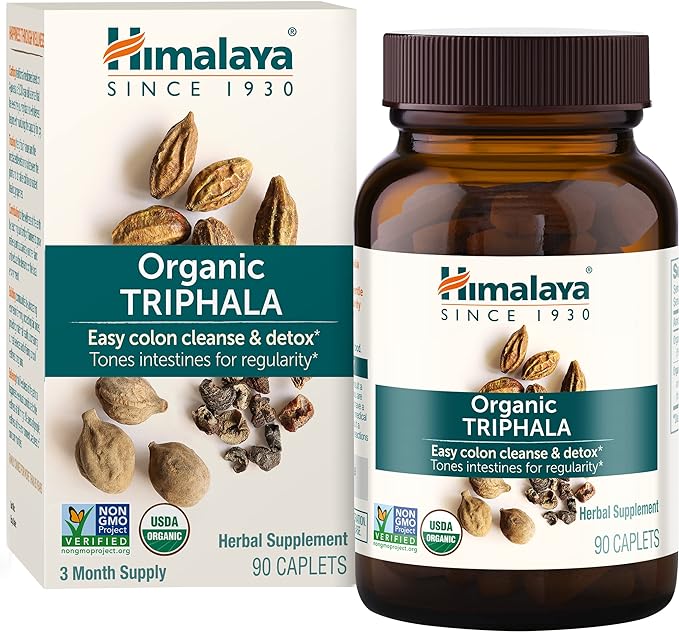 Himalaya Organic Triphala, Colon Cleanse & 688 mg, 90 Caplets, 2 Month