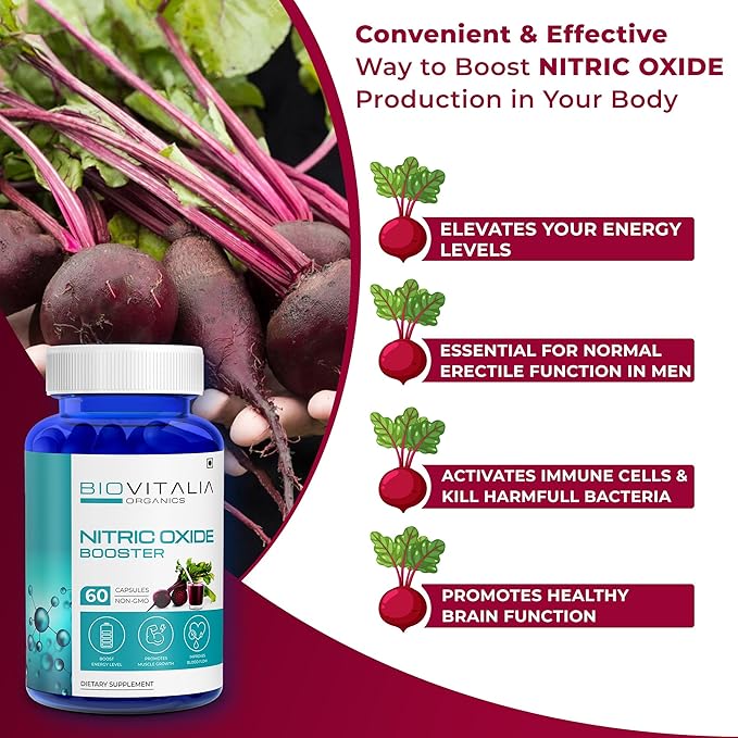 Nitric Oxide Capsule L-Arginine Supplement 60 Vegan