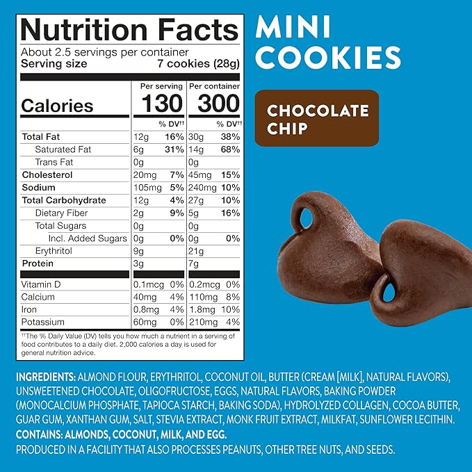 HighKey Keto Chocolate Chip Mini Cookies - Gluten Free Sugar Free Cookies Keto Snack Low Carb Snacks Healthy Protein Diabetic Dessert Food Low Sugar Treat Diet Friendly Sweets 3 Pack + Arcade