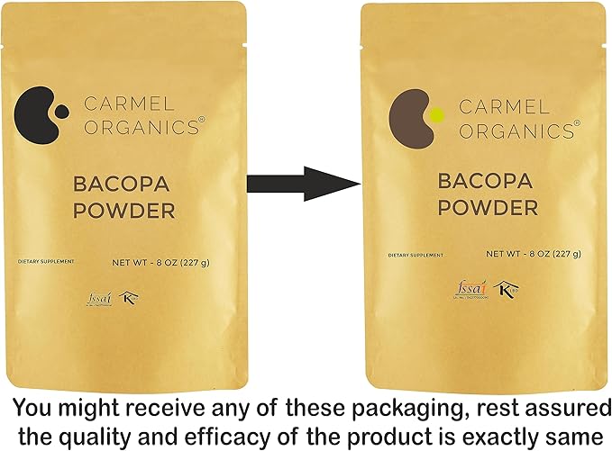 CARMEL ORGANICS Bacopa Monnieri/Brahmi Powder 8 Ounce 0.5 Lb/ 227 Grams(Pack 1) |
