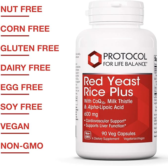 Protocol Red Yeast Rice Plus 600mg CoQ10, Milk 90 Veg