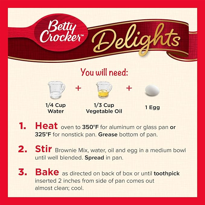 Betty Crocker Delights Supreme Triple Chunk Brownie Mix, 17.8 oz