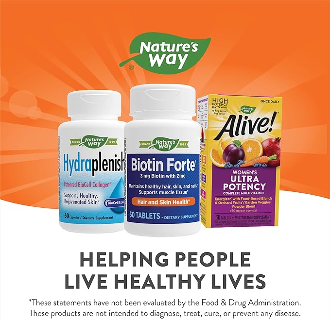 Nature's Way Biotin Forte with Zinc, 60 Tablets