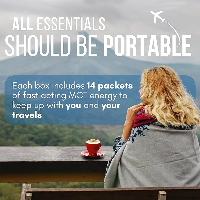 BUBS Naturals Halo MCT Oil Powder, 10g Travel Packets Functional Keto Coffee Creamer with MCT Oil & Grass-Fed Butter Unflavored Powder, Includes 14 Packets