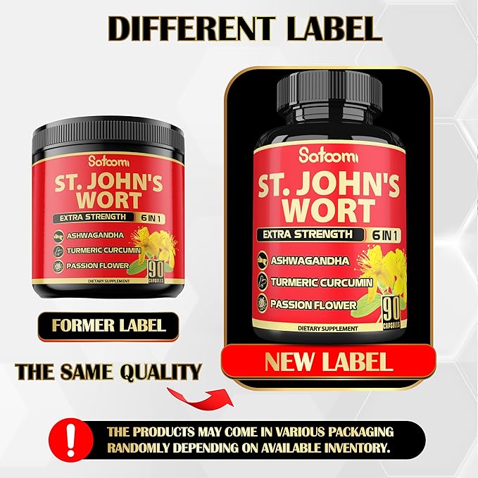 Satoomi St. John's Wort Capsules Extract 5050mg - 90 Veggie 3-Month Supply