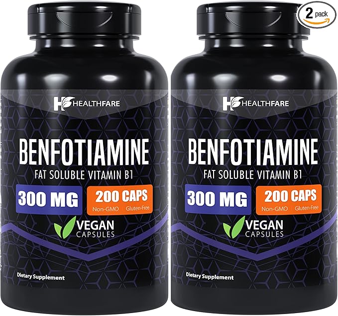 Benfotiamine 300mg | 200 Capsules | B1 | (2-Pack)