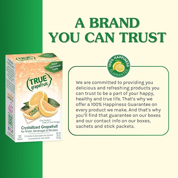 TRUE GRAPEFRUIT Water Enhancer/ Flavor Packets Made with Real Grapefruit, Bulk Pack | Zero Calorie Unsweetened |For Bottled Water & Recipes | 500 count (Pack of 1)