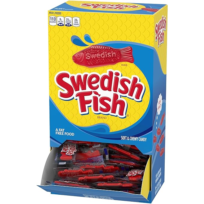 Swedish Fish 43146 Grab-and-Go Candy Snacks in Reception Box, 240-Pieces/Box