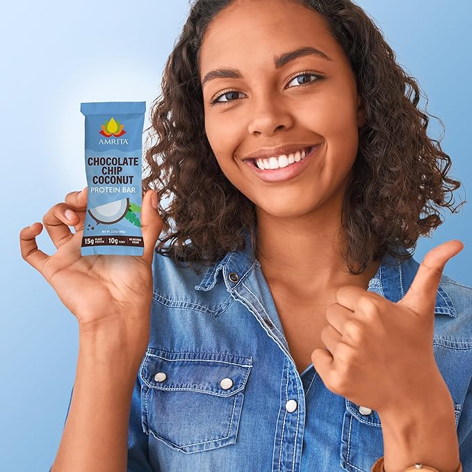 AMRITA Chocolate Chip Coconut Vegan Protein Bars -15g Plant