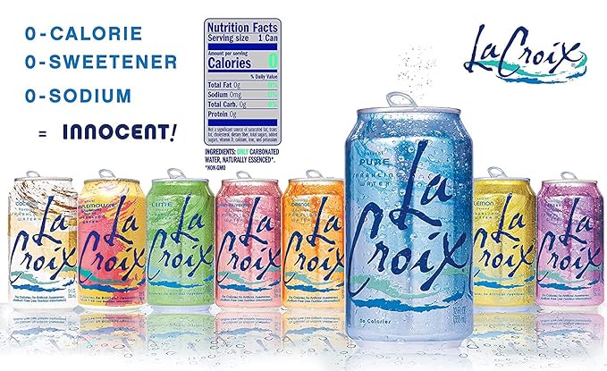 La Croix Sparkling Water Variety Pack, 12 Fl Oz Cans - In Sanisco Box (18 Pack) (La croix)