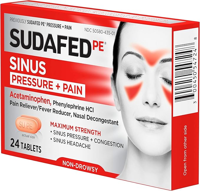 Sudafed PE Sinus Pressure + Pain 24 ct; 1