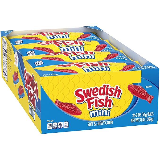 SWEDISH FISH Mini Soft & Chewy Candy, Easter Candy, 24 - 2 oz Bags