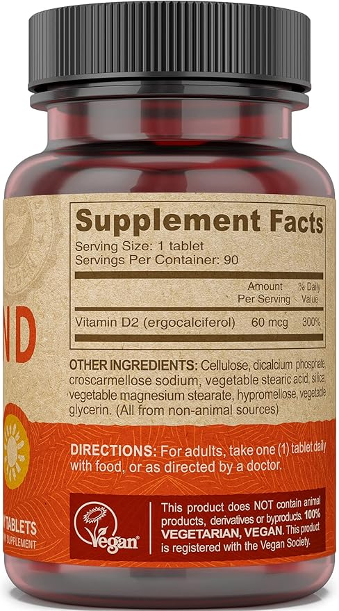 DEVA Vegan Vitamin D2 60 mcg 2400 IU, 90 Tablets 3)