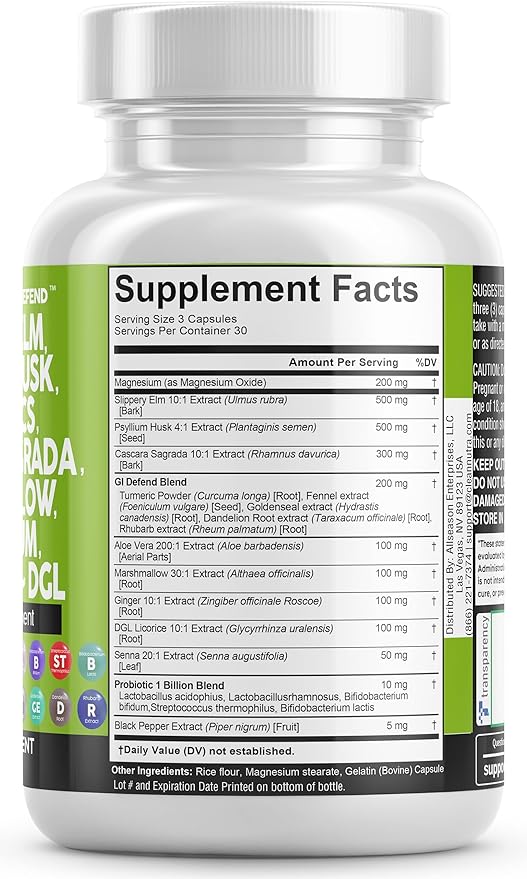 Clean Nutraceuticals Slippery Elm 5000mg Psyllium 2000mg Pre 2000mg Marshmallow