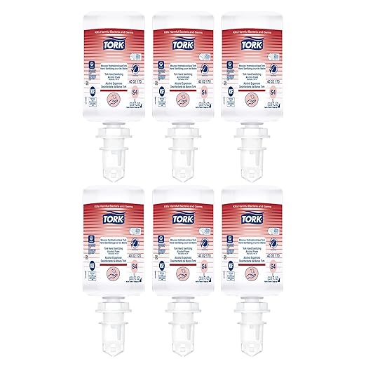 Tork Alcohol Foam Hand Sanitizer S4, 6 x 1L, 400217, 400217, 33.82 33.82 Fl 6)