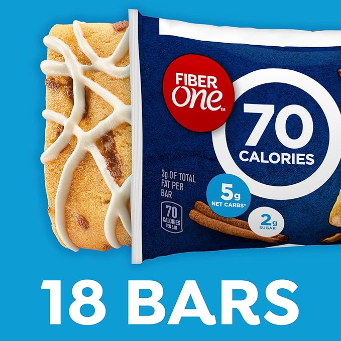 Fiber One 70 Calorie Soft-Baked Bars, Cinnamon Coffee Cake, 18 ct