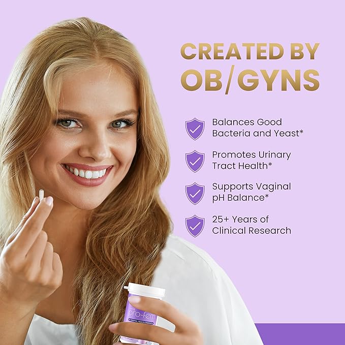 Pro-Fem #1 Vaginal Health Probiotic 7 Days 30 Capsules 2-Pack