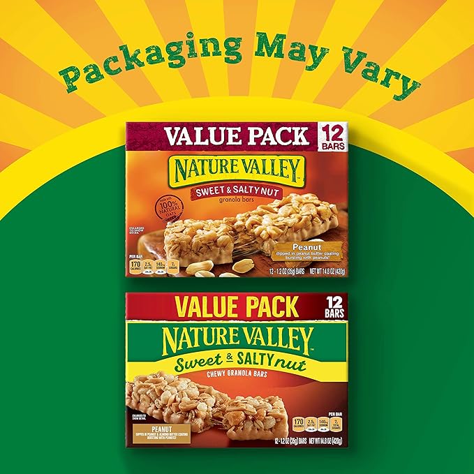 Nature Valley Granola Bars, Sweet and Salty Nut, Peanut, 12 Bars, 14.4 OZ