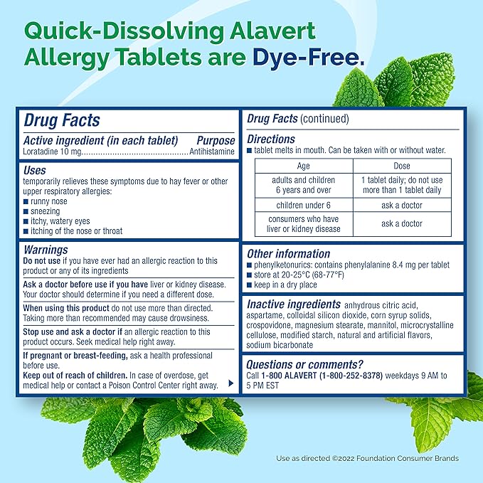 Alavert Allergy 24 Hour Relief, Fresh 10mg, 60 60 Count