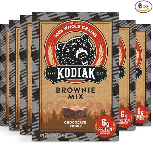 Kodiak Cakes Chocolate Fudge Brownie Mix, 14.8 Ounce Boxes (Pack of 6)