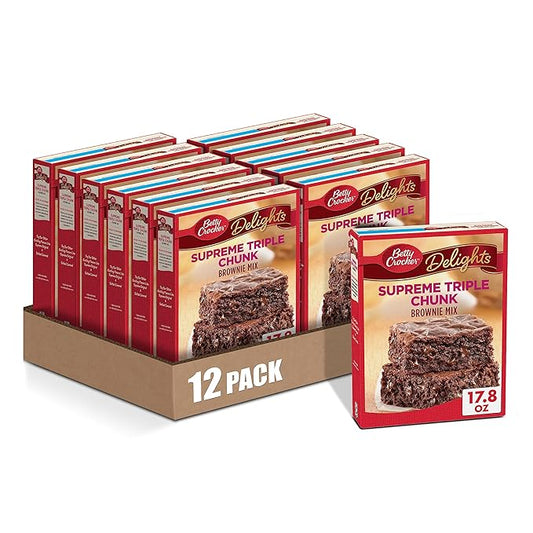Betty Crocker Delights Supreme Triple Chunk Brownie Mix, 17.8 oz (Pack of 12)