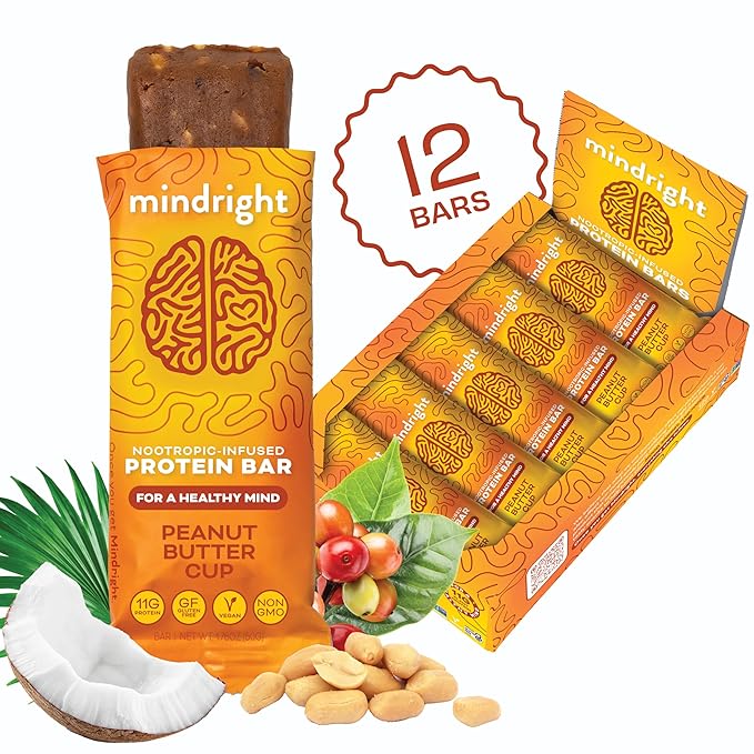 Mindright Superfood Vegan Protein Bar 12 (Peanut