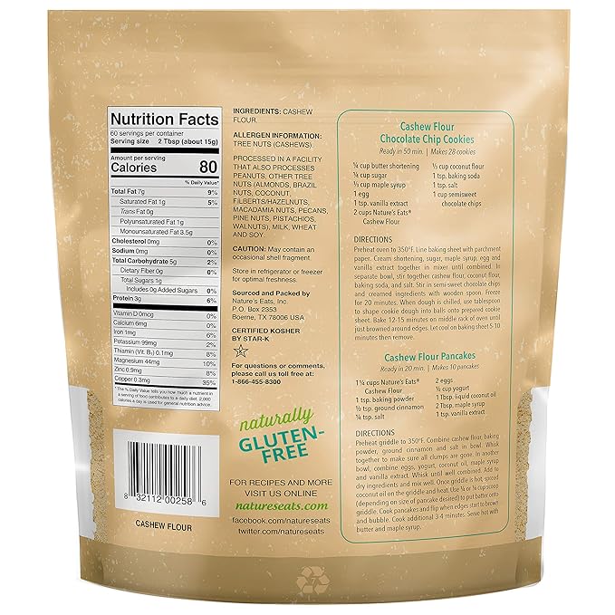 Nature's Eats Cashew Flour Finely Ground, 32 Ounce