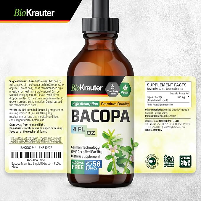 Bacopa Monnieri Tincture 4 Fl.Oz.