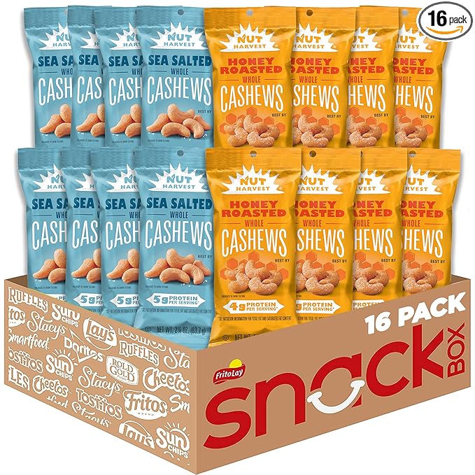 Nut Harvest, Sweet & Salty Cashews 2.25 Ounce 16)
