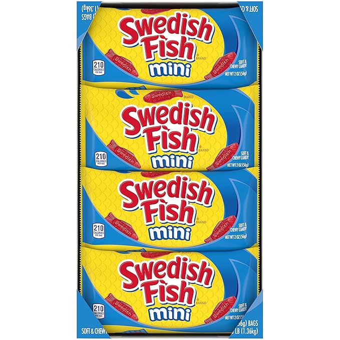 SWEDISH FISH Mini Soft & Chewy Candy, Easter Candy, 24 - 2 oz Bags