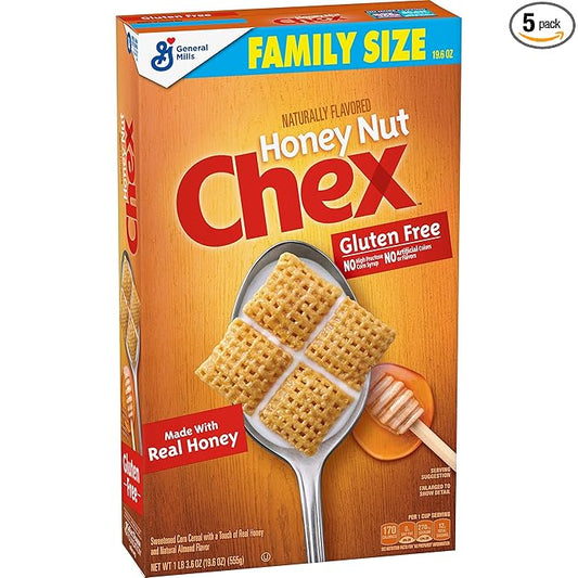Chex Breakfast Cereal, Honey Nut, Gluten 19.5 oz 5)