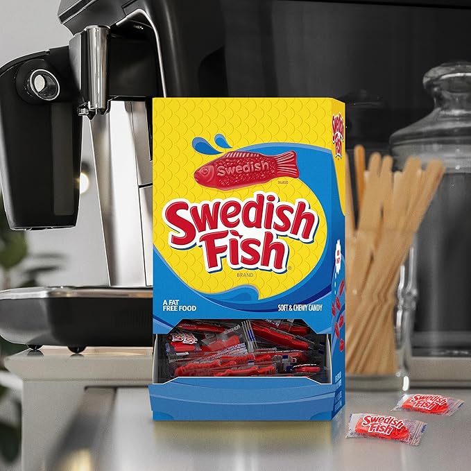 Swedish Fish 43146 Grab-and-Go Candy Snacks in Reception Box, 240-Pieces/Box