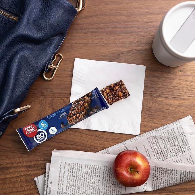 Fiber One 80 Calorie Chewy Bars, Chocolate, Snack Bars, 5 Ct, 4.1 oz